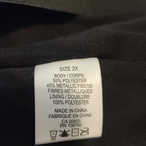 Penningtons Metallic Silver Wide Leg Pants with Textured Fabric - Picture 9 of 10